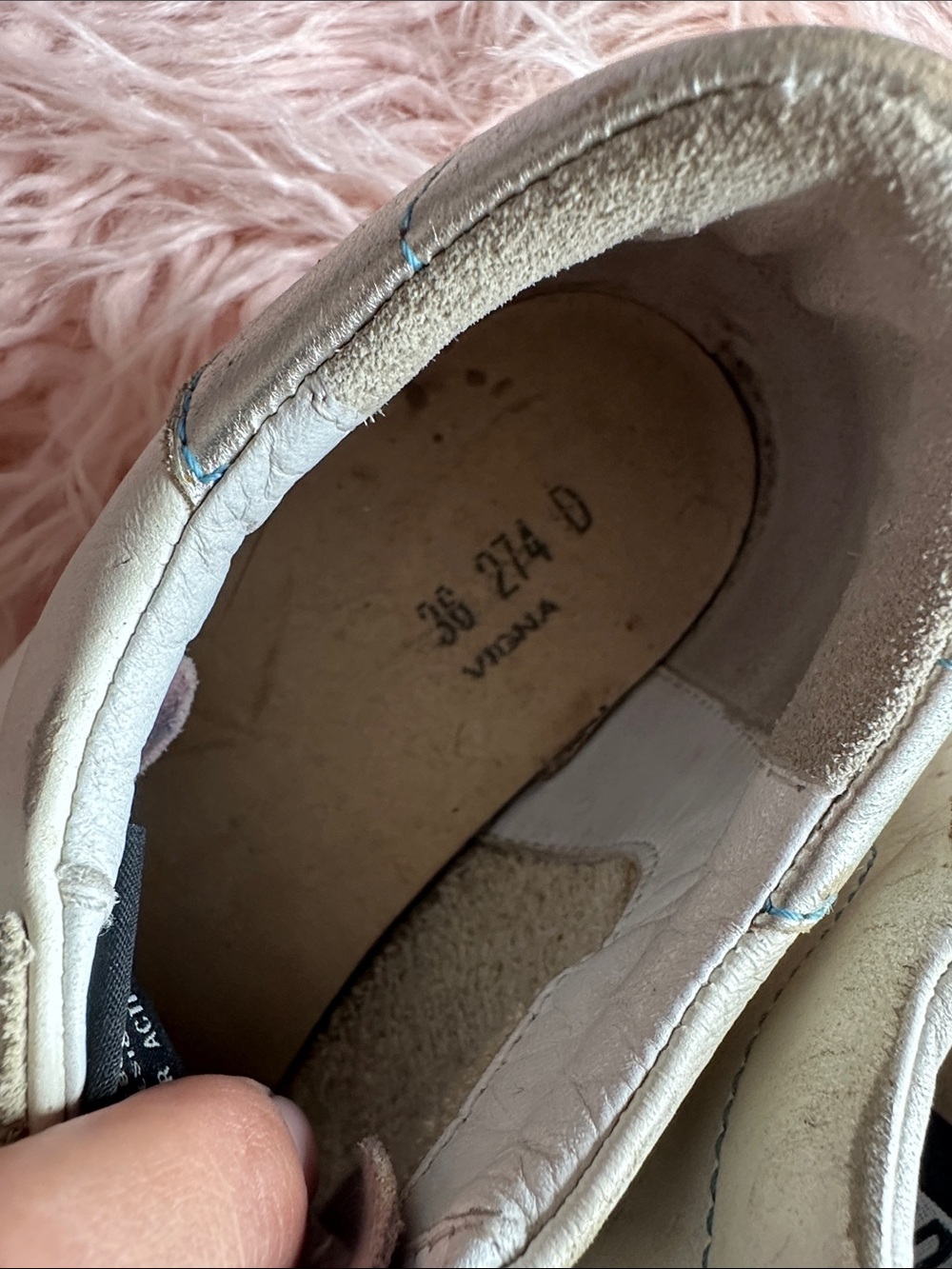 Golden Goose White Leather Sneakers with Dusty Pink Suede Toes - Picture 2 of 5